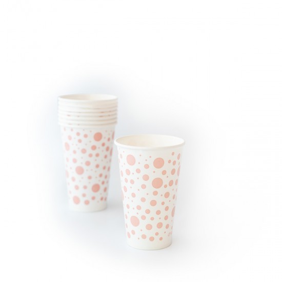 Vasos De Polipapel Estrellas Rosas 12 oz x 8