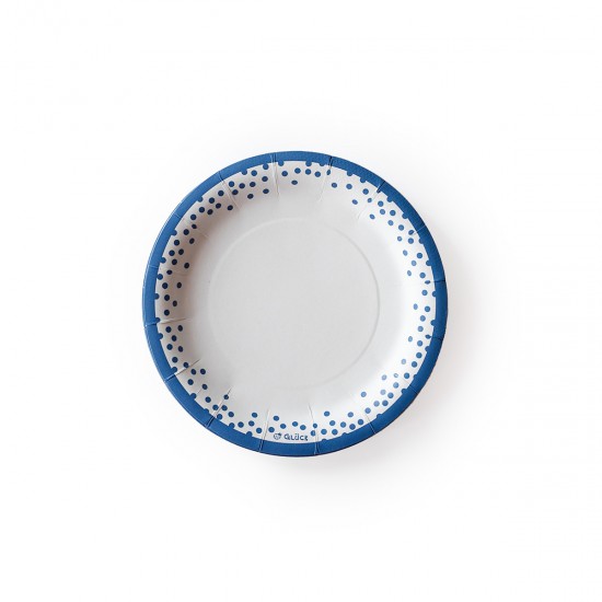 Plato de Polipapel Puntitos Azules x 6