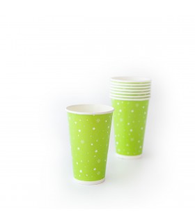 Vasos De Polipapel Lunares Verdes 12 oz x 8