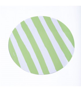 Plato de Sitio Rayas Verde Manzana 34 cm x 10