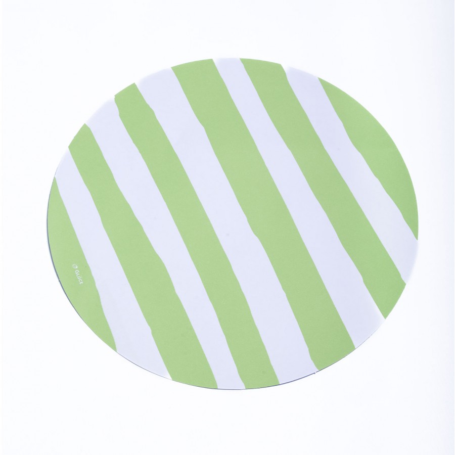 Plato de Sitio Rayas Verde Manzana 34 cm x 10