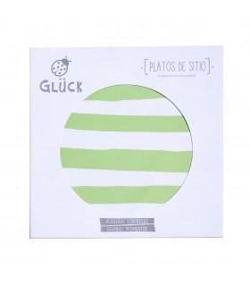 Plato de Sitio Rayas Verde Manzana 34 cm x 10