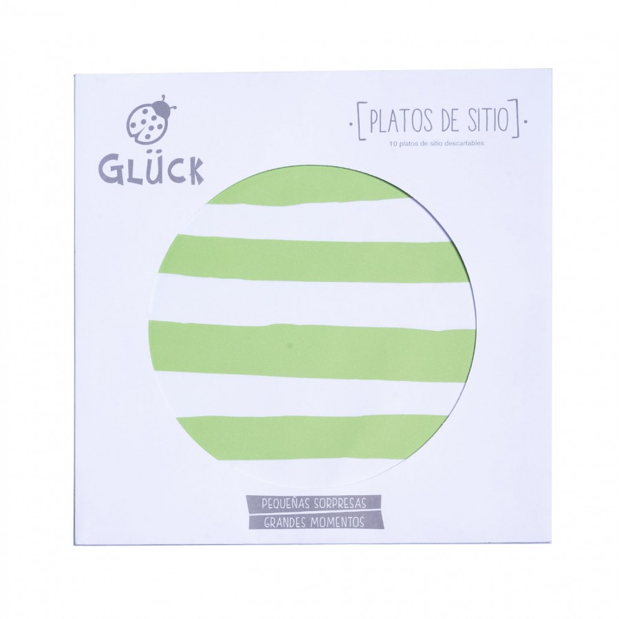 Plato de Sitio Rayas Verde Manzana 34 cm x 10