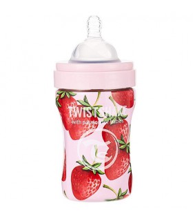 Mamadera Anticolicos Twistshake de Acero Inoxidable 260ml Strawberry