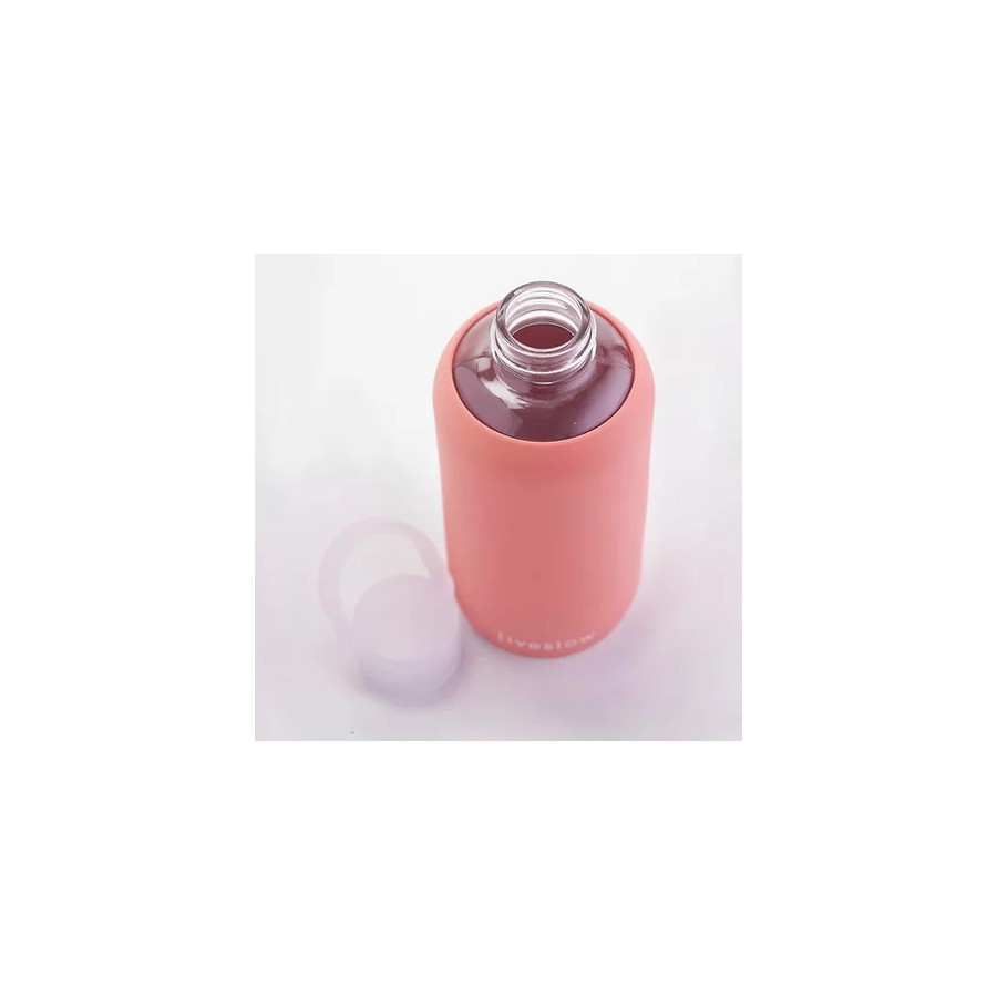 Botella De Vidrio Con Cubierta De Silicona 450ml Pink