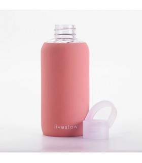 Botella De Vidrio Con Cubierta De Silicona 450ml Pink