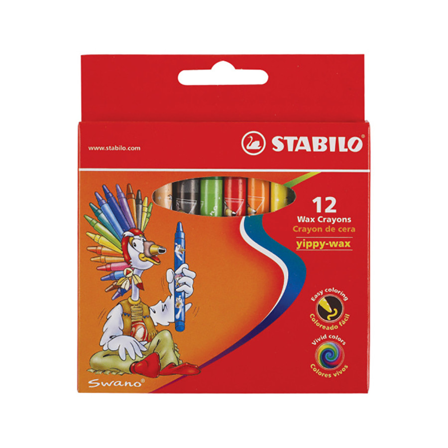 12 Crayones de Cera Yippy Wax Stabilo