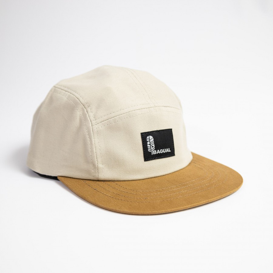 Gorras 5 Paneles Gabardina Marron Y Beige
