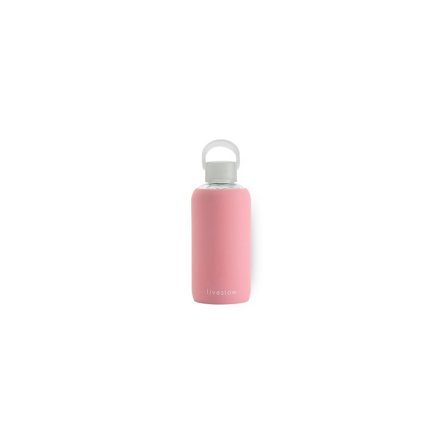 Botella De Vidrio Con Cubierta De Silicona 450ml Pink