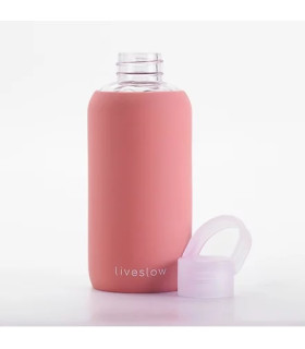 Botella De Vidrio Con Cubierta De Silicona 450ml Pink