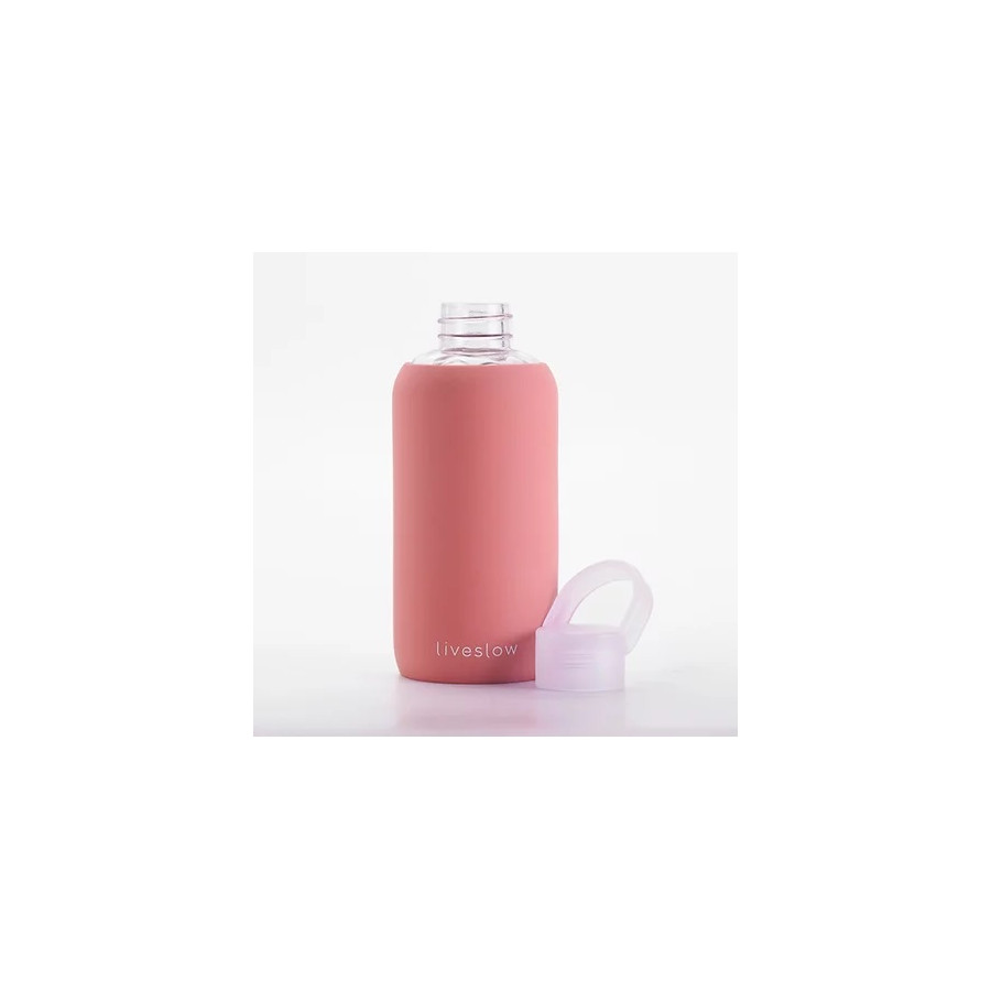 Botella De Vidrio Con Cubierta De Silicona 450ml Pink