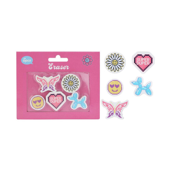 Set de 5 Gomas de Borrar Butterfly Alparamis