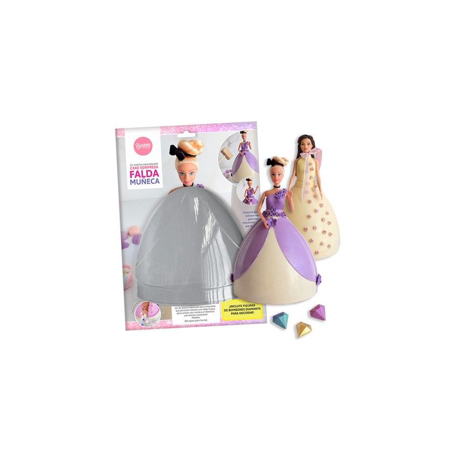 Set de placas Para Cake Falda MuÃ±eca