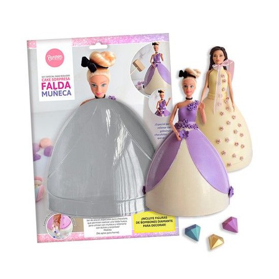 Set de placas Para Cake Falda MuÃ±eca