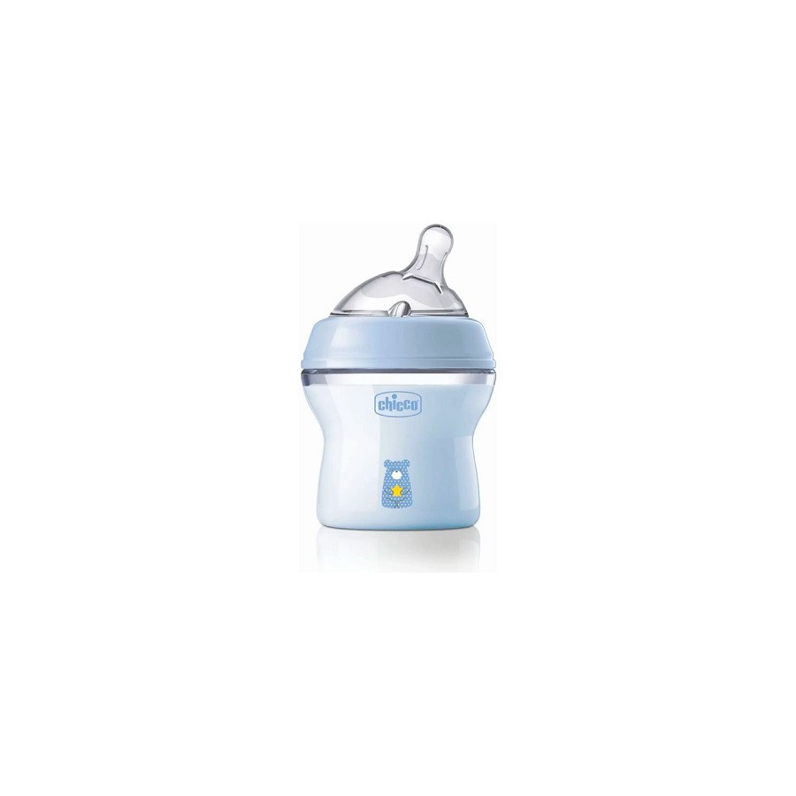 Mamadera Natural Feeling Chicco Flujo Lento 150 Ml Celeste
