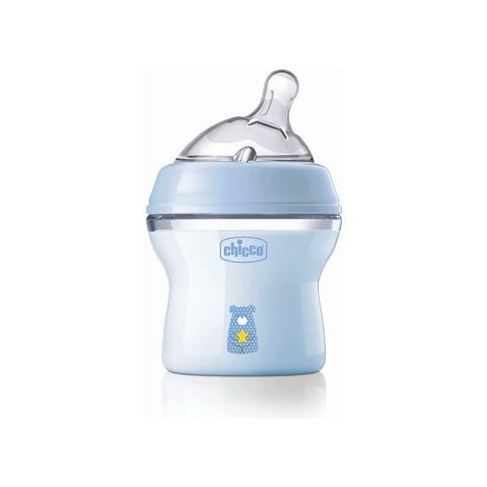 Mamadera Natural Feeling Chicco Flujo Lento 150 Ml Celeste