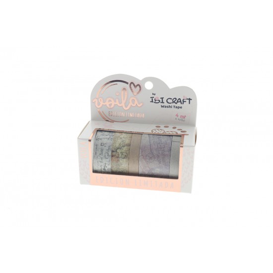 Washi Tape Box 5 Rollos de 4 m Stamp Edition Ibicraft