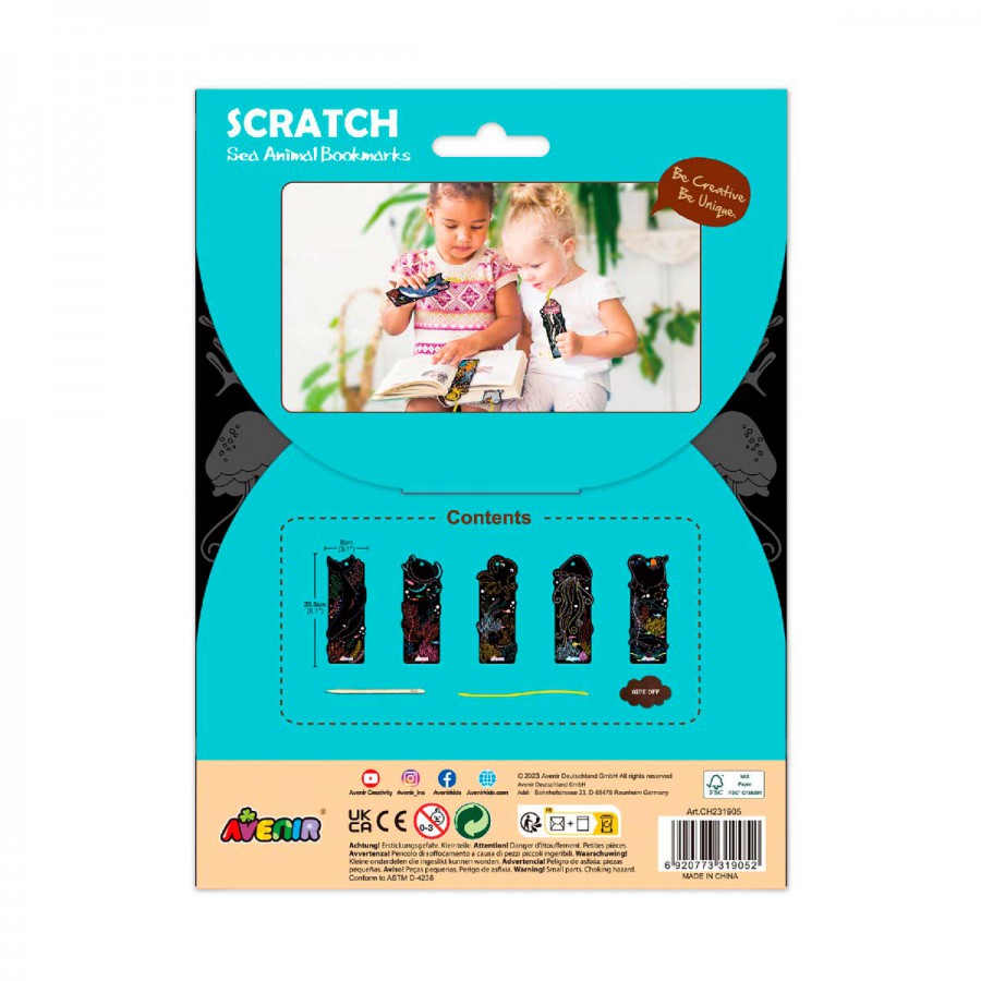 Señaladores Scratch Art Animales del Mar Avenir