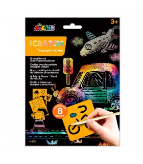 Scratch Art con Stencil Transportes Avenir