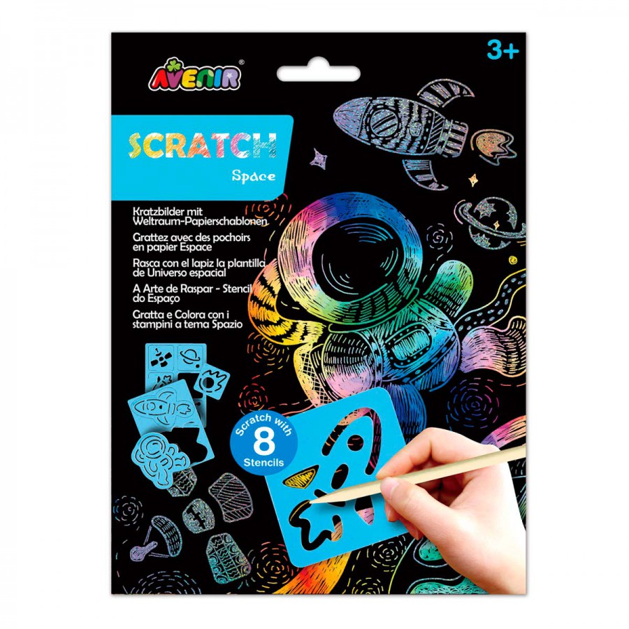 Scratch Art con Stencil Espacio Avenir