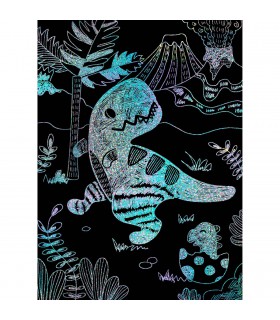 Scratch Art con Stencil Dinosaurios Avenir
