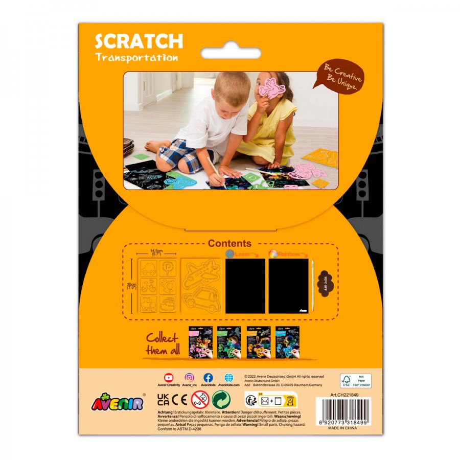 Scratch Art con Stencil Transportes Avenir