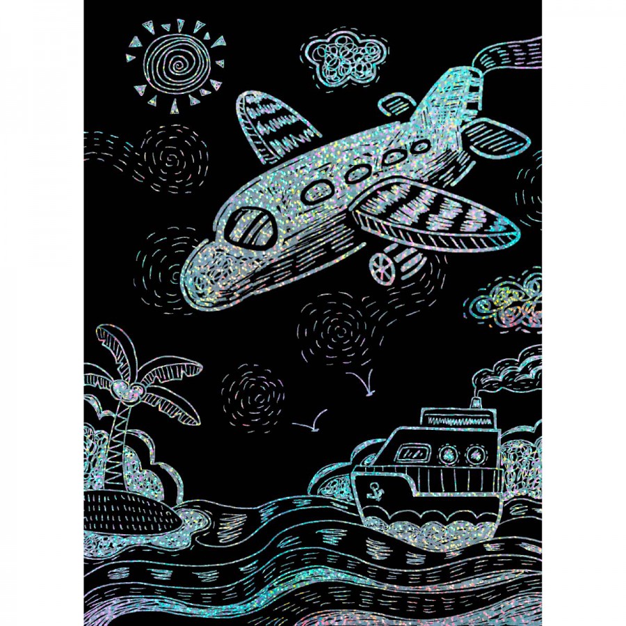 Scratch Art con Stencil Transportes Avenir