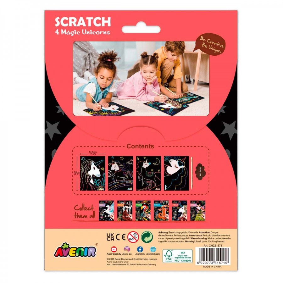 Scratch Art 4 Unicornios Mágicos Avenir
