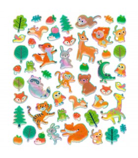 Puffy 3D Stickers Animales Avenir