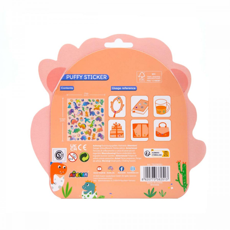Puffy 3D Stickers Dinosaurios Avenir