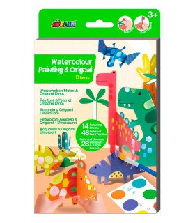 Kit de Acuarelas y Origami Dino Avenir