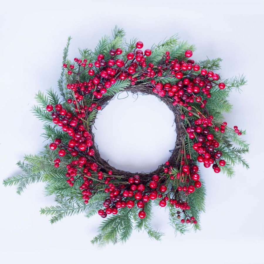 Corona con Bayas Rojas 56 cm Alparamis