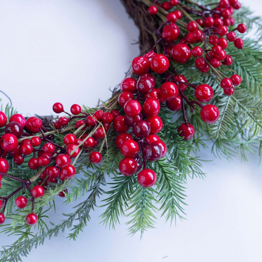 Corona con Bayas Rojas 56 cm Alparamis