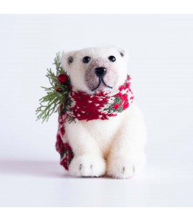 Adorno de Oso Polar Sentado 15 cm Alparamis