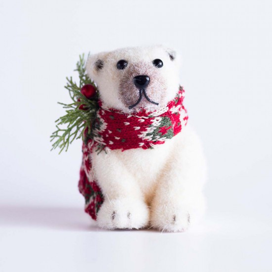 Adorno de Oso Polar Sentado 15 cm Alparamis