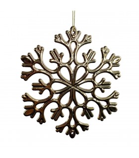 Adorno de Copo de Nieve 15 cm Dorado Alparamis