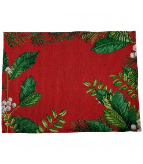 Individual de Tela Hojas Navideñas 45 x 33 cm Alparamis