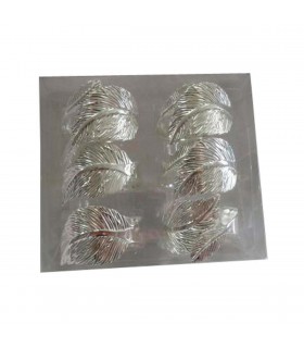 Servilleteros Hojas Plateadas x 6 Alparamis