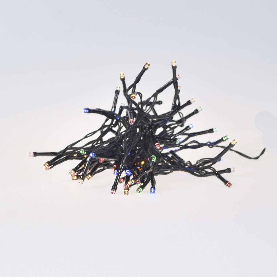 96 luces LED a Pila Multicolor con Cable Negro Alparamis
