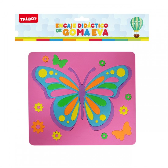 Juego de Encastre de Goma Eva Mariposa 27x24 cm