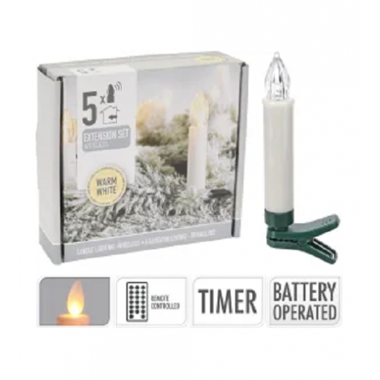 Extencion de 5 Velas Marfil con Timer Alparamis