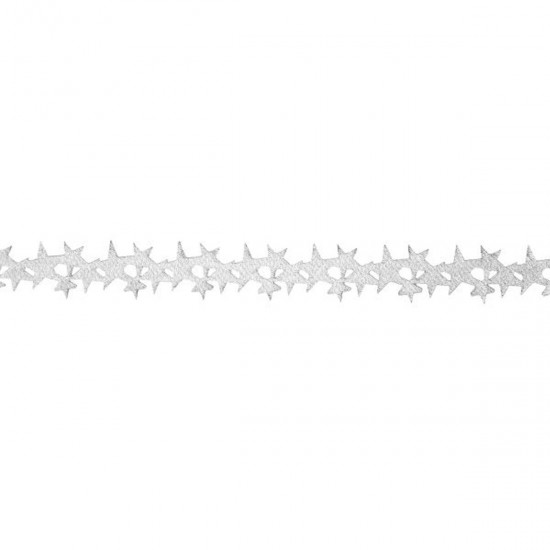 Cinta Superstar Metálica Plateada 2 cm x 10 metros