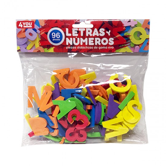 Juego de Letras y Números de Goma Eva 96 piezas