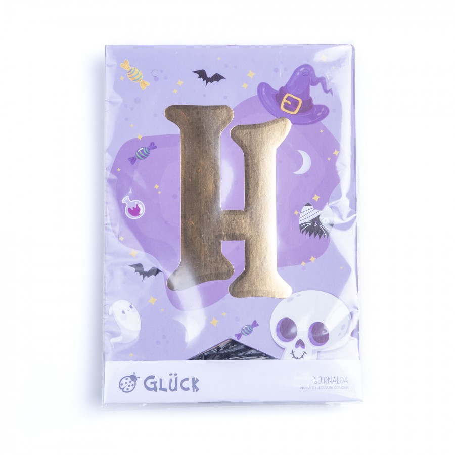 Guirnalda de Banderines Violetas XL Halloween