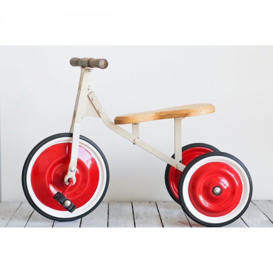 Triciclo de Madera y Hierro Rojo Tinplay
