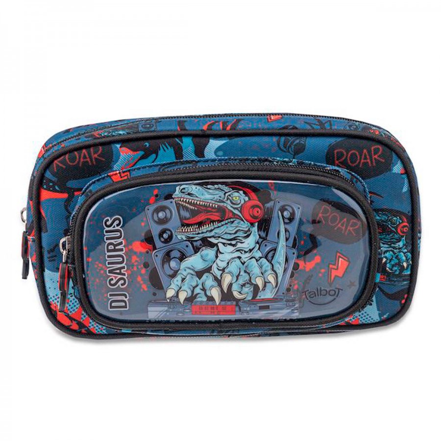 Cartuchera con 2 Cierres Big Pocket Dino Raw 2.4 lt Talbot