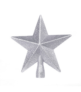 Estrella Punta de Árbol Plateada 19 cm Alparamis