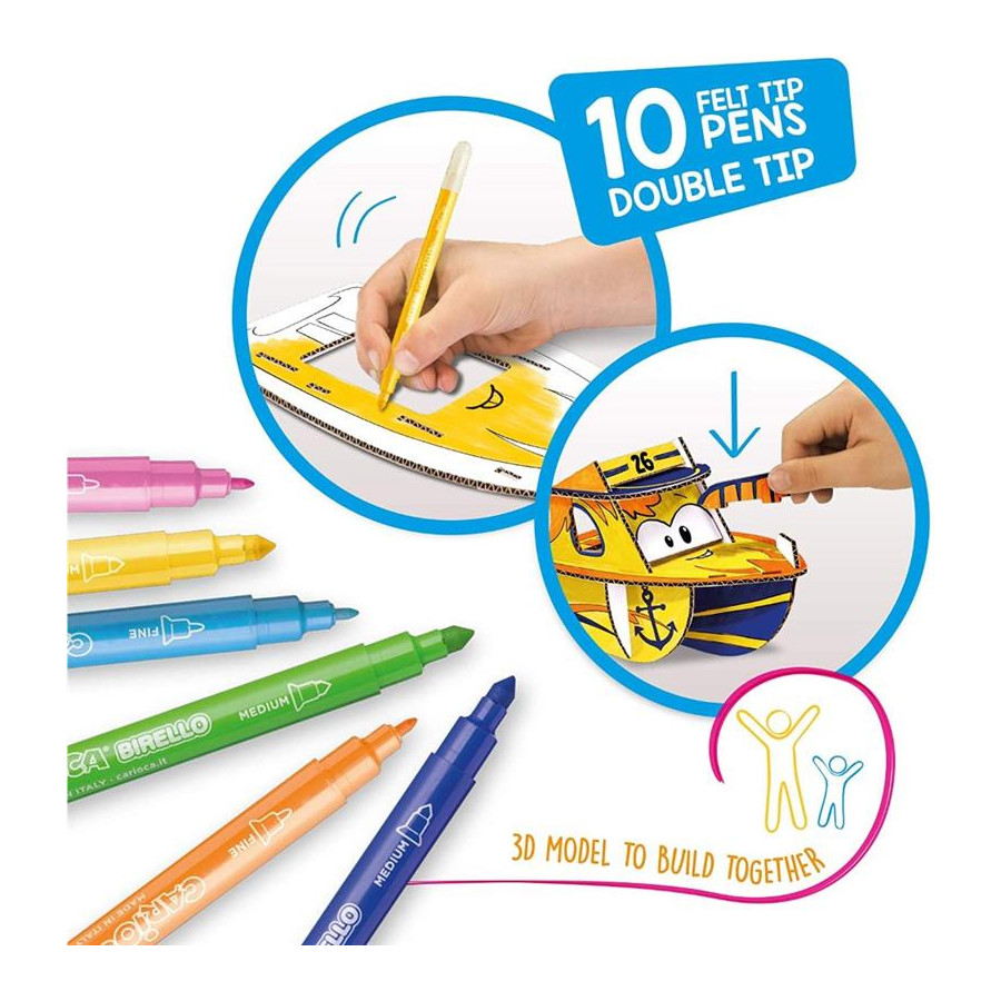 Set Crea y Colorea en 3D Barco