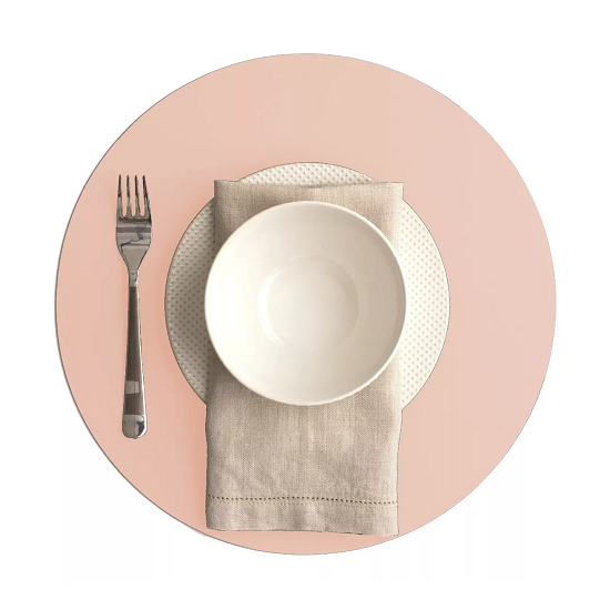 Individual De Mesa Circular Rosa