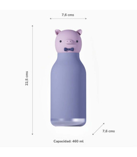 Botella Térmica Bestie Piggy 460 ml Asobu